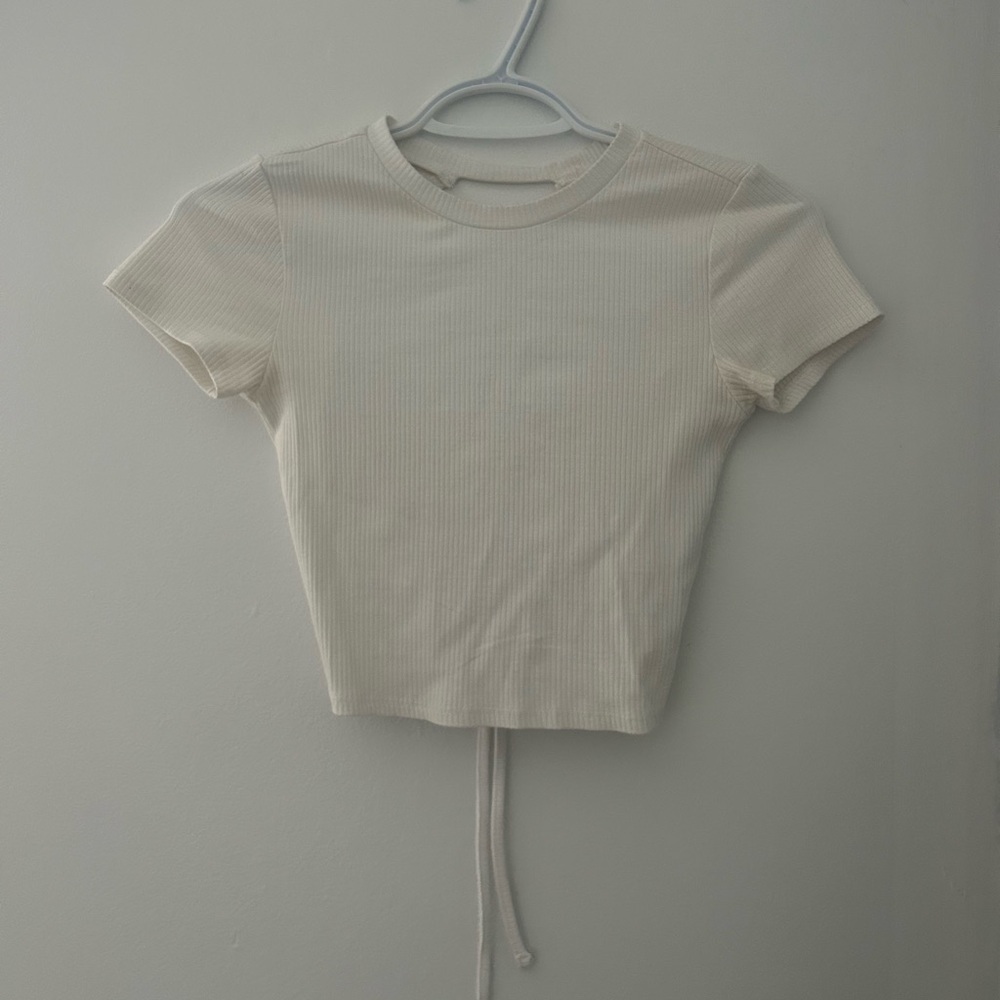 Garage XS Open Back White Crop Top